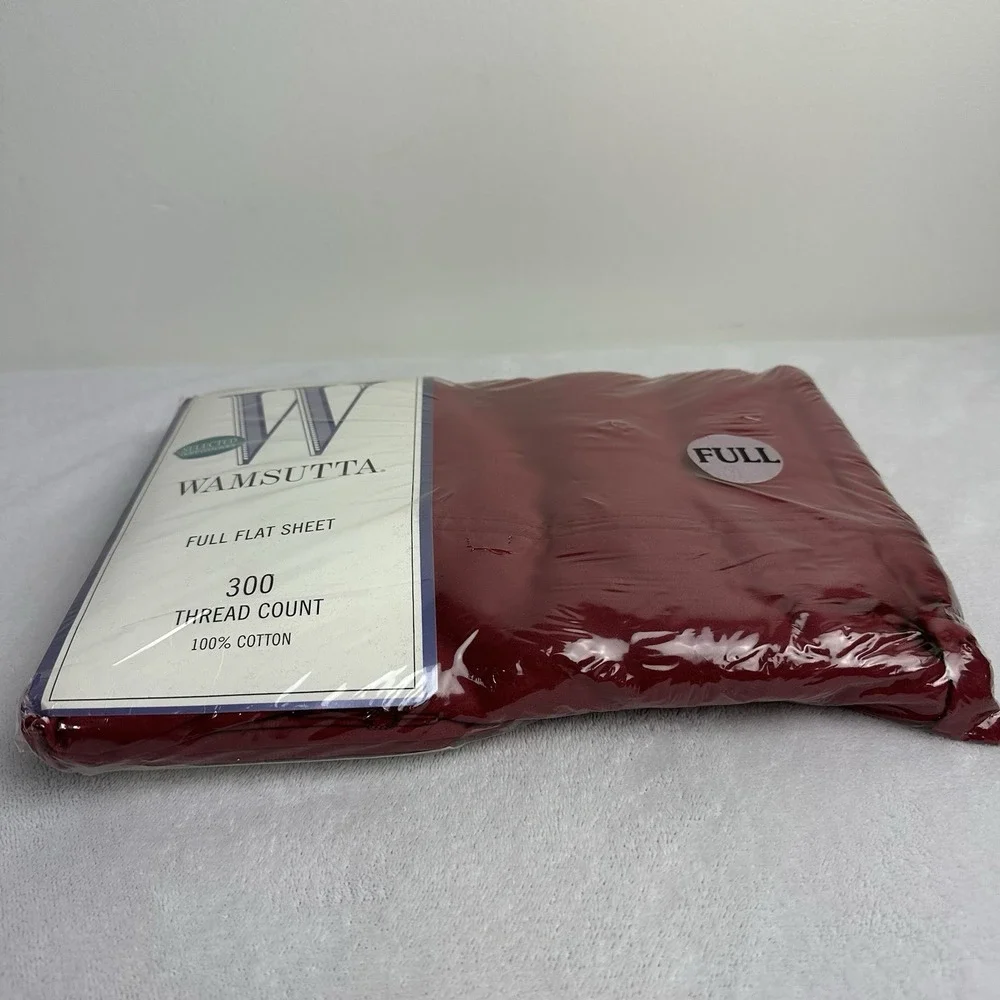 NEW Vintage Wamsutta Cotton Full Flat Sheet Selected Irregular Red NIP NWT USA